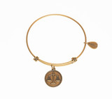 Scales of Justice Expandable Bangle Charm Bracelet in Gold