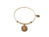 Namaste Expandable Bangle Charm Bracelet in Gold