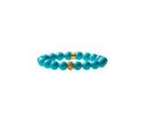 Blue Howlite Beaded Crown Jewel Bracelet with Gold Spacers
