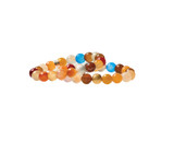 Multi Color Dyed Jade & Agate Beaded Crown Jewel Bracelet with Gold Spacers