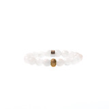 Natural Agate Beaded Crown Jewel Bracelet with Gold Spacers