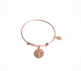 RN Nurse Expandable Bangle Charm Bracelet in Matte Rose Gold