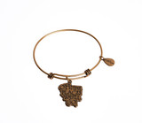 Oh, The Places You'll Go! Expandable Bangle Charm Bracelet in Gold