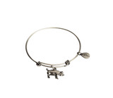 Pig Expandable Bangle Charm Bracelet in Silver