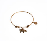 Pig Expandable Bangle Charm Bracelet in Gold