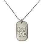 Love Stainless Steel Dog Tag Necklace