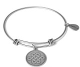 Endless Love Expandable Bangle Charm Bracelet in Silver