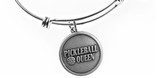 Pickleball Queen Expandable Bangle Charm Bracelet in Silver