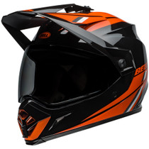 Bell MX 2024 MX-9 Adventure Mips Adult Helmet (Alpine Black/Orange) Front Left Dark Visor