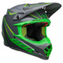 Bell MX 2023 Moto-9S Flex Adult Helmet (Sprite Grey/Green) Front Right
