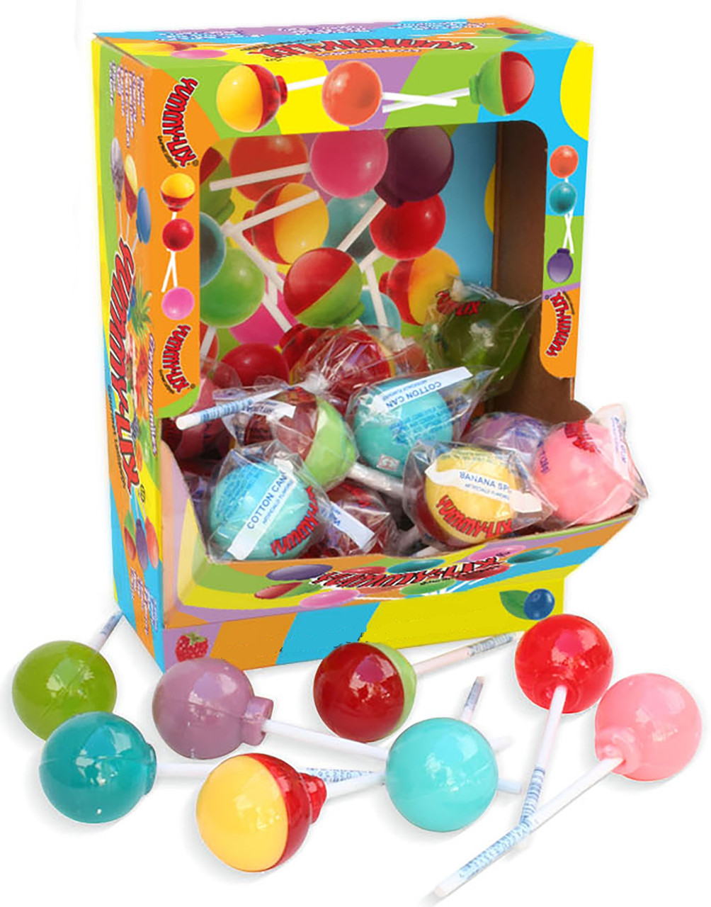 Yum Yum Assorted Flavors Lollipops - 24 Count - Yussel's Place