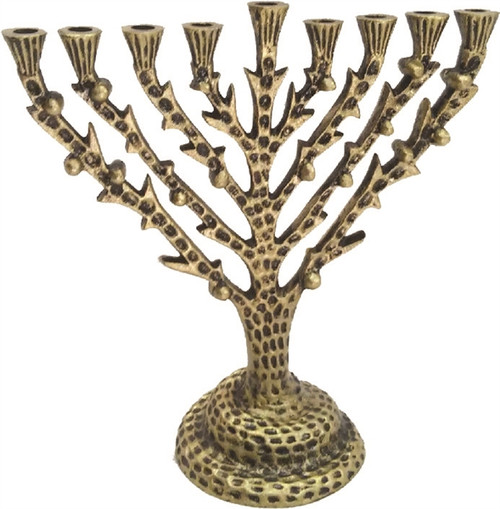 "Candle" Menorah Goldtone