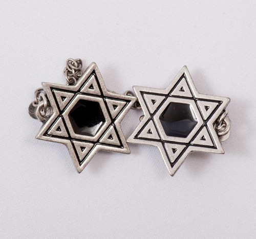 Pewter & Black Cut-Out Star of David