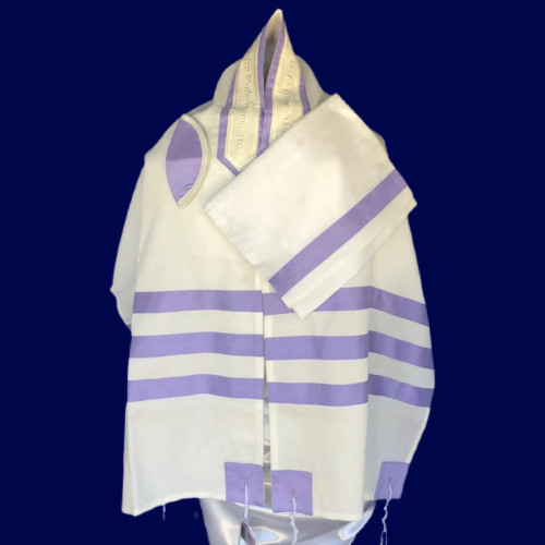 Michal Lavender Brushed Cotton Tallit Set