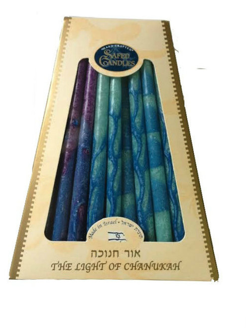 Shades of Blue and Purple Drip-Less Chanukah Candles