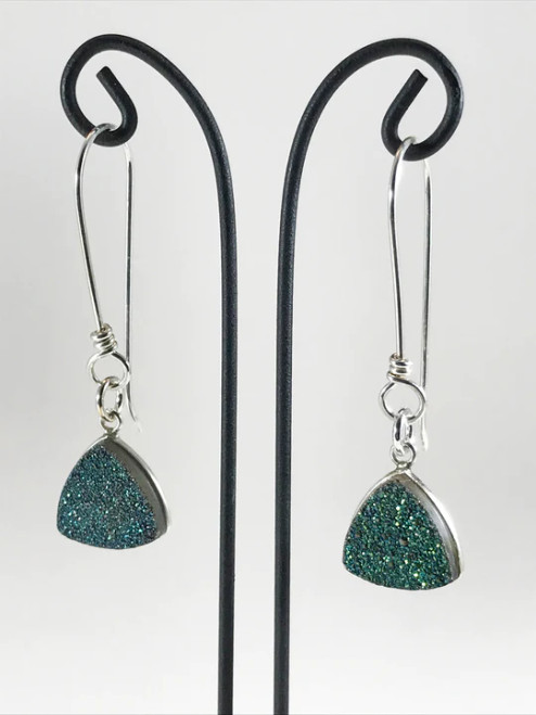 Green Druzy Earrings