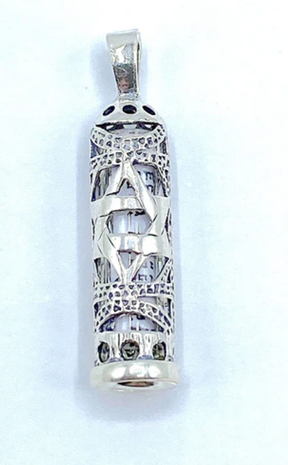 Sterling Silver Mezuzah With Chain