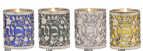 Yair Emanuel Metal Cut-Out Yahrzeit Candle Holder Yair Emanuel Metal Cut-Out Yahrzeit Candle Holder