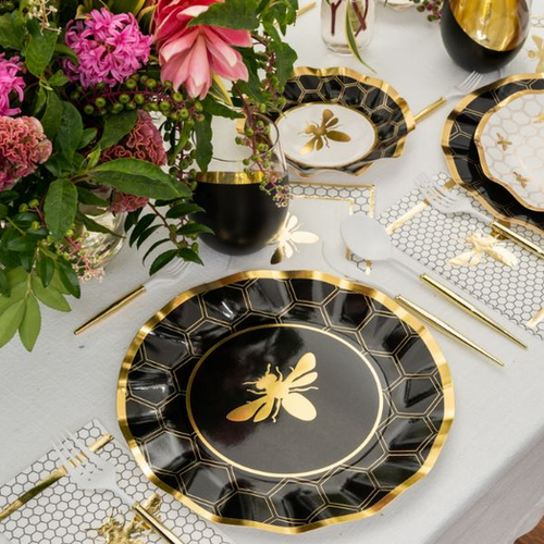 Disposable Table Setting (Service For 8) - Honeybee Disposable Table Setting (Service For 8) - Honeybee