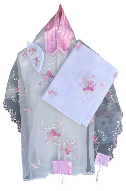 Michal Pink Floral Tallit Set Michal Pink Floral Tallit Set