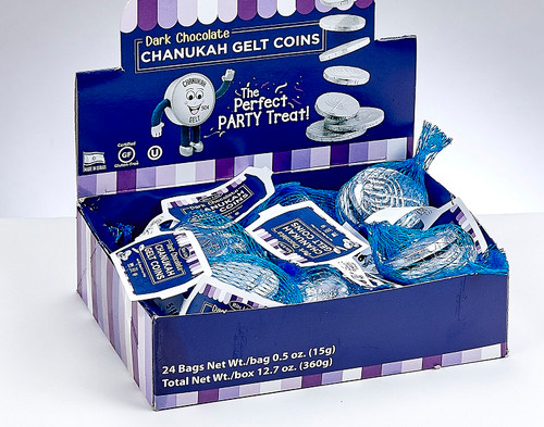 Dark Chocolate (Pareve) Gelt - Box Of 24