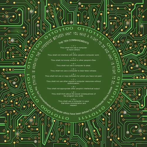 Tech Motherboard 10 Commandments Framed Print