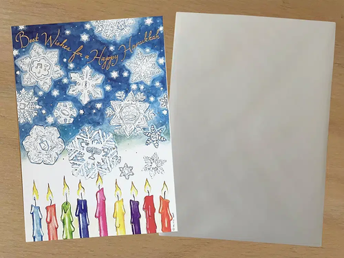 “Snowflakes/Candles” Chanukah Full Size Card Package