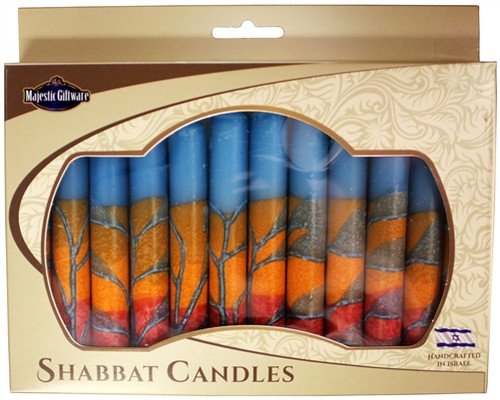 Majestic Giftware Candele Per Hanukkah Fatte A Mano – 45 Pezzi Colorati, 15 Cm, Confezione Regalo