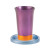 Yair Emanuel Anodized Aluminum "Becher" Style Kiddush Cup and Tray