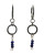 Oxidized Sterling Silver Earrings - Lapis Gemstones