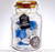 25 Metallic Blue & White Dreidels In Decorative Jar