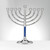 Aluminum Menorah With Hammered Accents - Blue