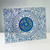 Glass Challah Board with Blue Damask Pattern