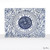 Glass Challah Board with Blue Damask Pattern