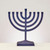 Brushed Matte Navy Menorah