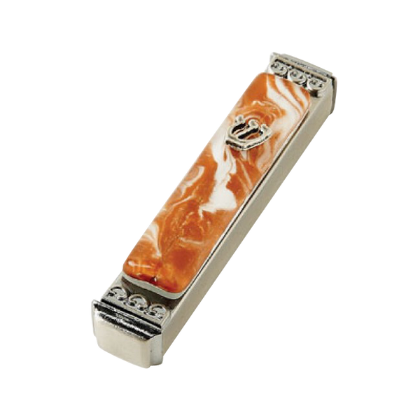 Baskin Art Glass Marbled Earth Mezuzah