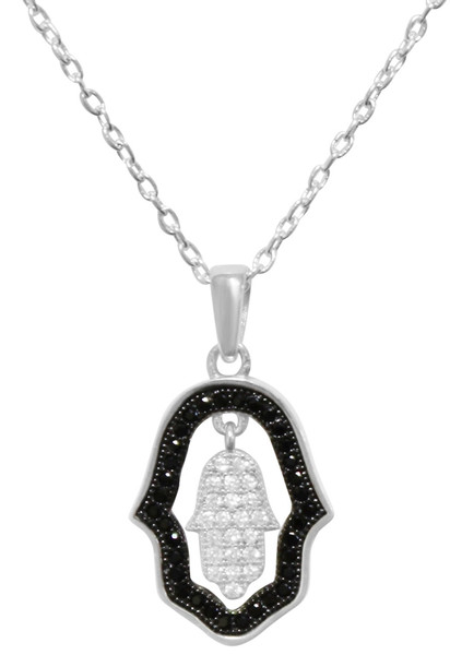 Sterling Silver Double Hamsa Necklace