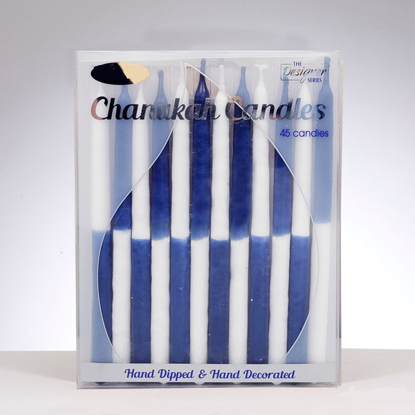 Blue & White and White & Blue Chanukah Candles
