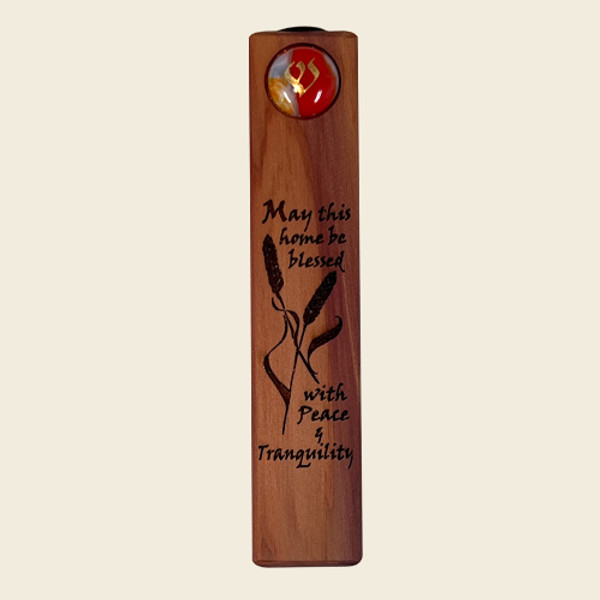 Cedar Wood "Home Blessing" Mezuzah