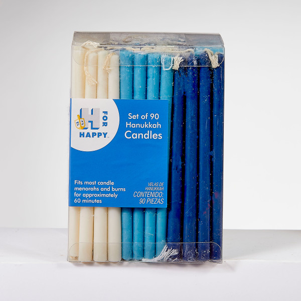 Blue And White Deluxe Chanukah Candles-Drip-Less - Value Pack