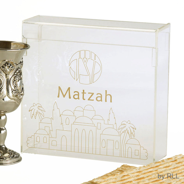 Lucite Flip-Top Matzah Box