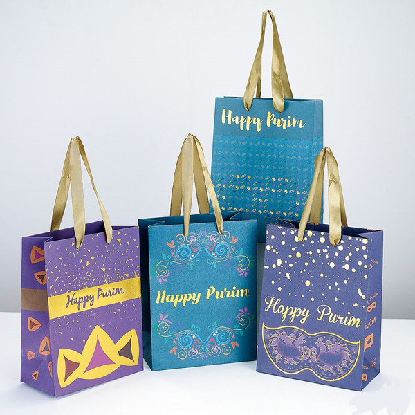 Set Of 4 Purim Craft Gift Bags