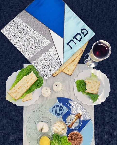 Geometric Design Square Matzah Cover