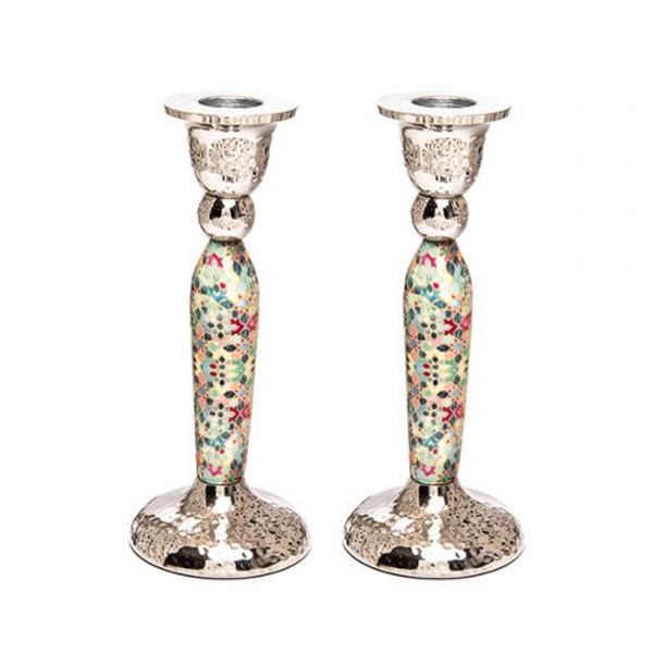 Multi Color Painted Candlesticks