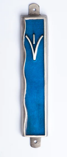 Pewter "Wave" - Blue Enamel