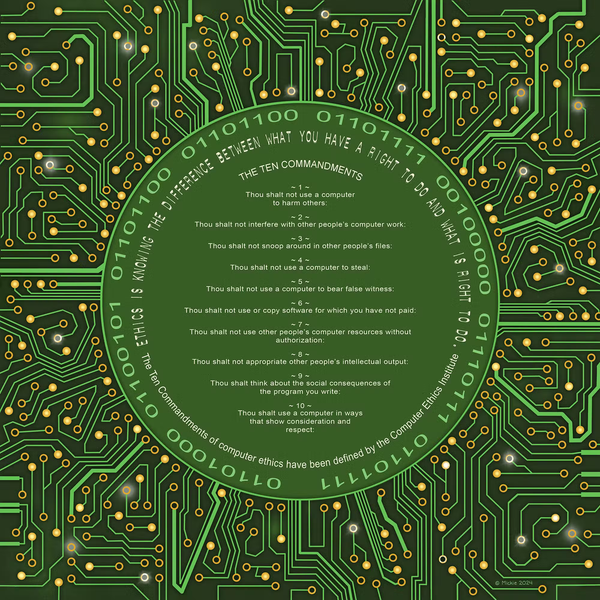 Tech Motherboard 10 Commandments Framed Print