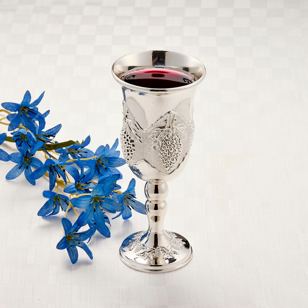 Silverplate Grape Design Kiddush Cup
