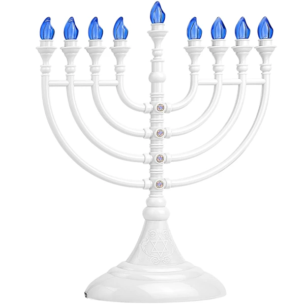 Traditional White LED Menorah with a Twist