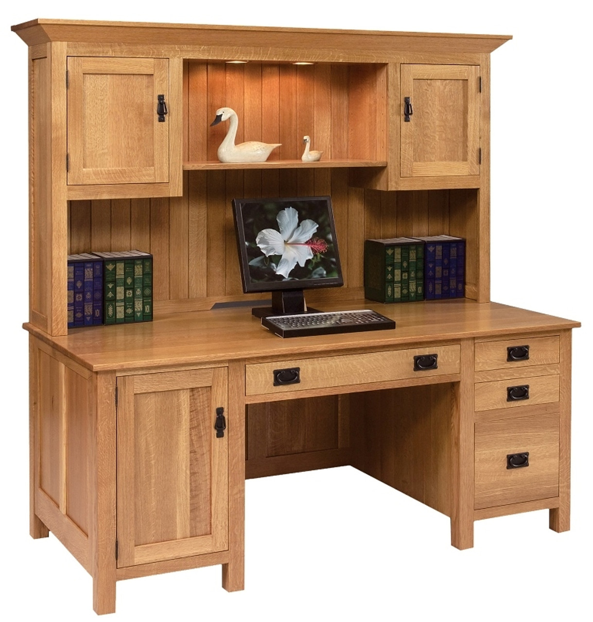 Go 3095 Computer Desk W Hutch Mission Style Whispering Pines