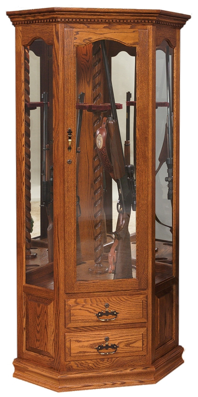 Go 5002 Gun Cabinet 6 Gun Corner Swivel Whispering Pines Furniture